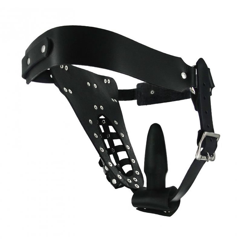 Safety Net Leather Male Chastity Belt - Tickled Kink Shopping Center